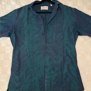 Kahala Blue Leaf Pattern Shirt